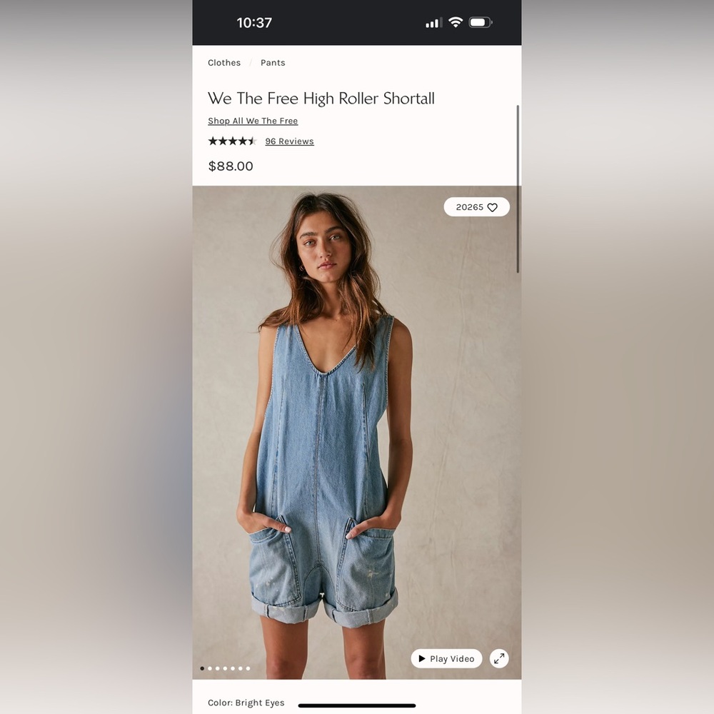 Women’s We the Free/Free People High Roller Shortall